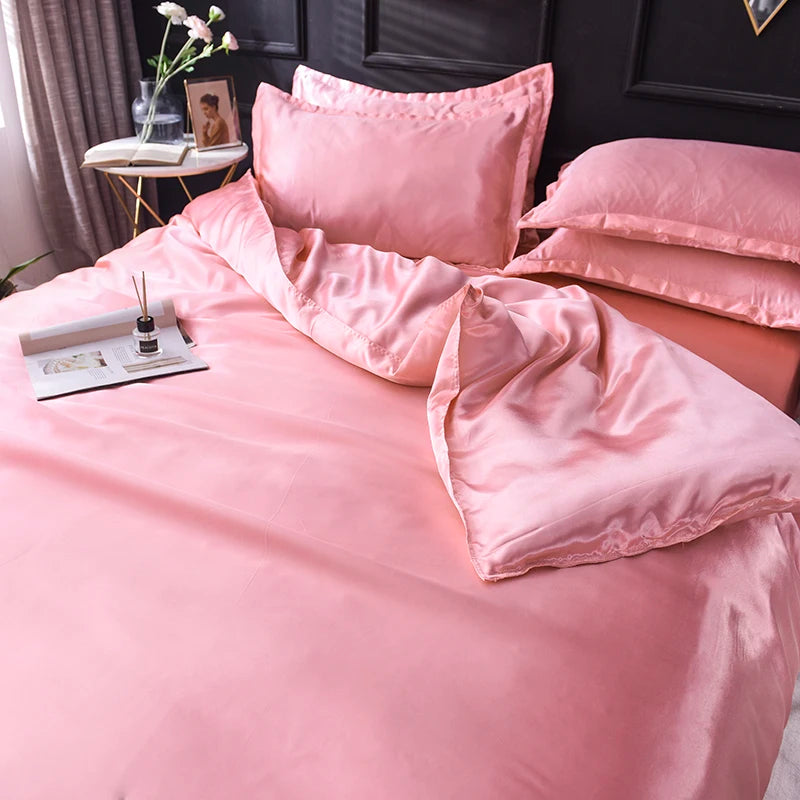 Jogo de Cama Cetim de Seda Liso