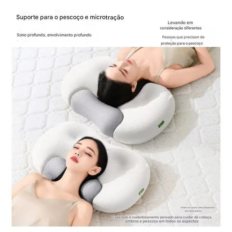 Travesseiro Cervical Ergonômico de Espuma Memory