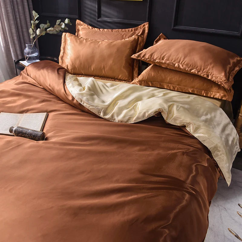 Jogo de Cama Cetim de Seda Liso