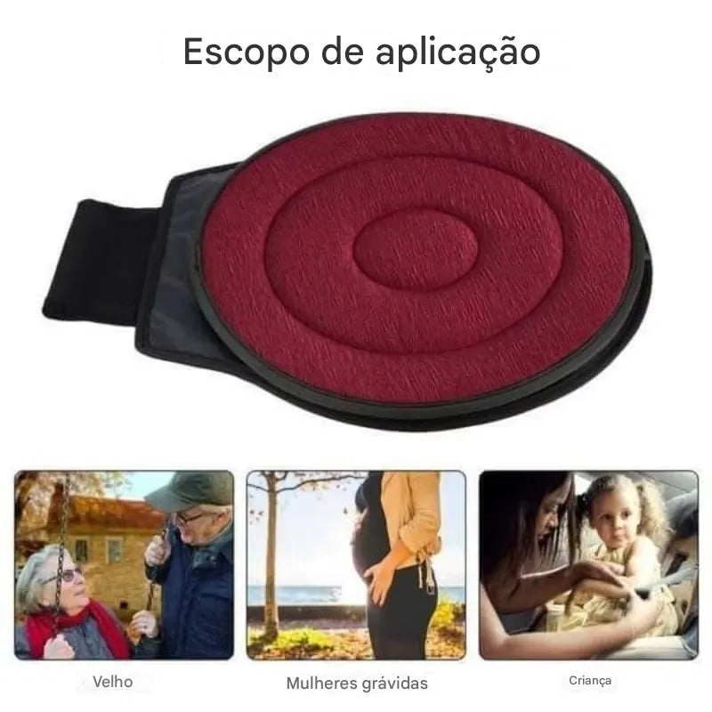 Almofada Giratória 360° Ortoluxxe com Espuma de Memória para Assento de Carro e Cadeira