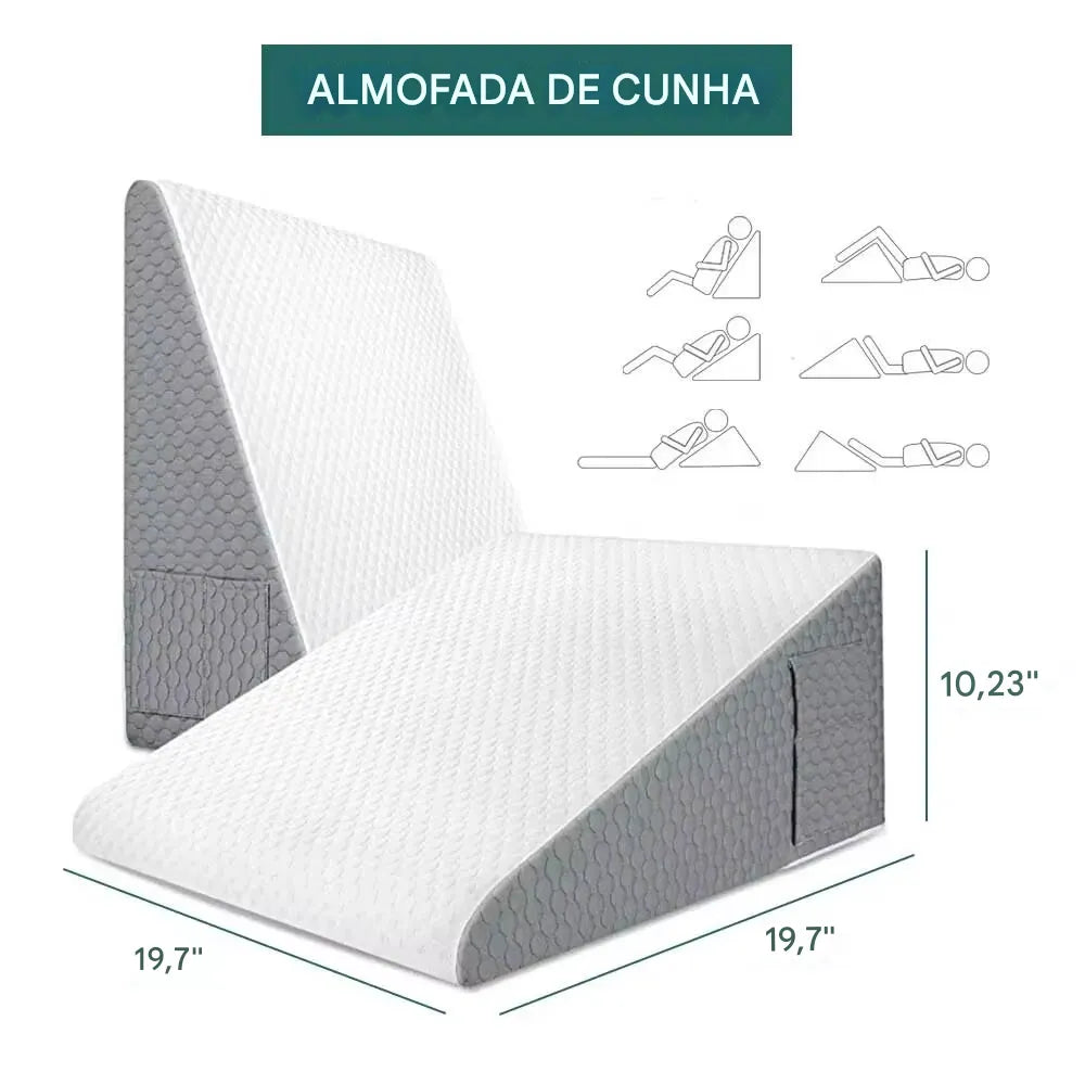 Travesseiro OrtoCune Suporte Triangular para Refluxo Ácido e Pós-Cirurgia