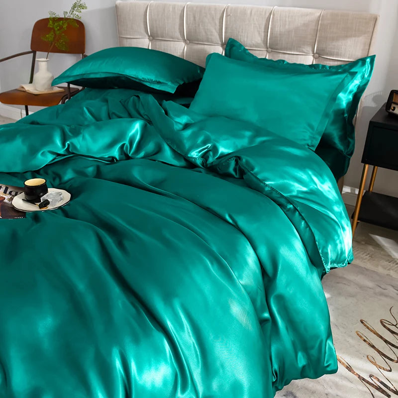 Jogo de Cama Cetim de Seda Liso