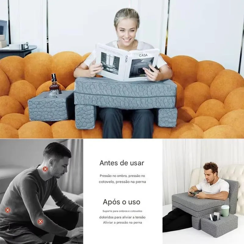 Almofada de Leitura para Colo com Apoio de Braços Memory Foam