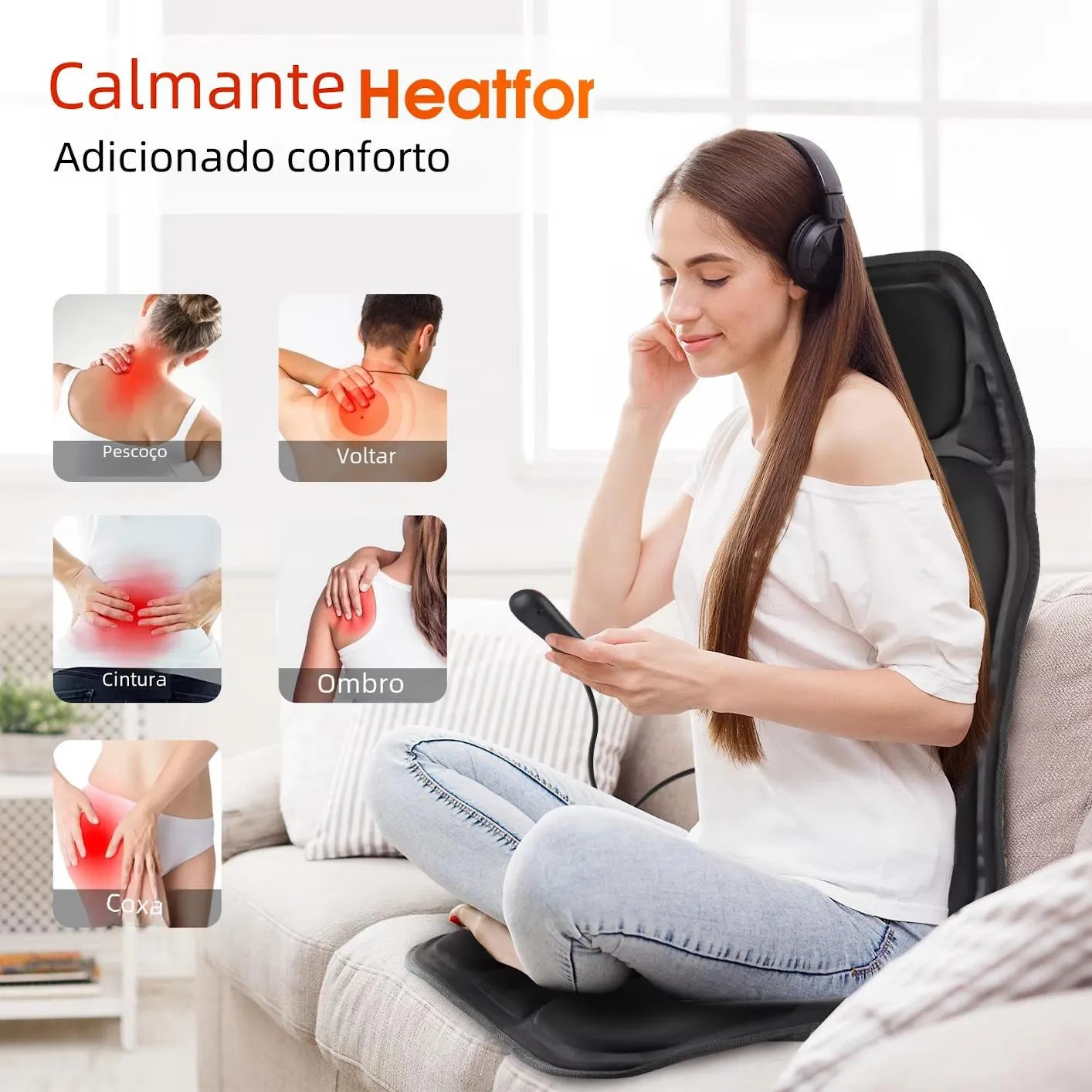 Capa Massageadora Elétrica com Aquecimento