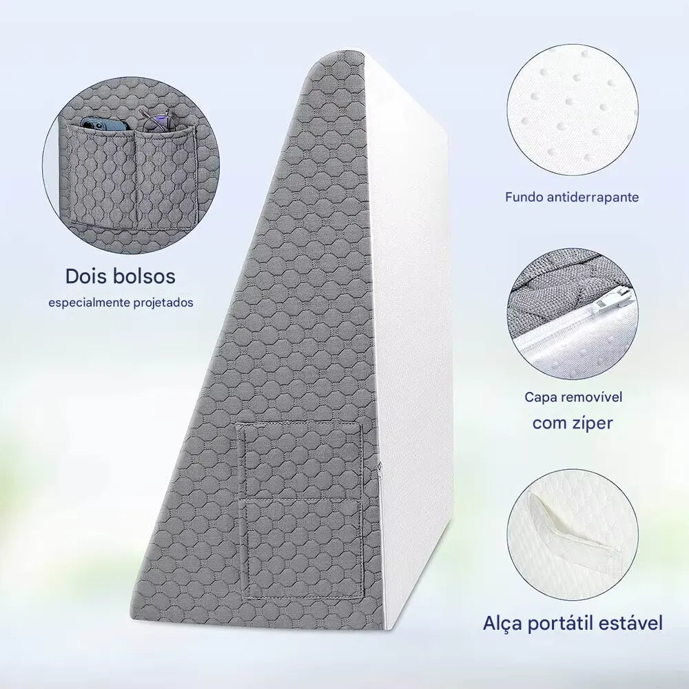 Travesseiro OrtoCune Suporte Triangular para Refluxo Ácido e Pós-Cirurgia