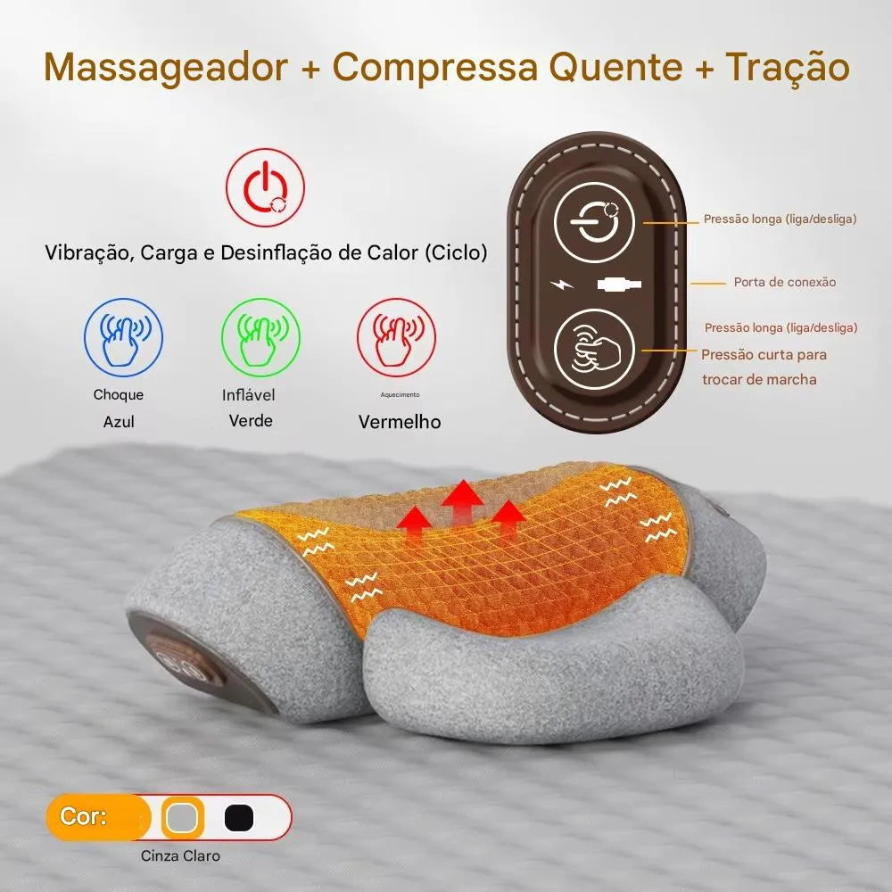 Travesseiro Massageador Elétrico para Pescoço