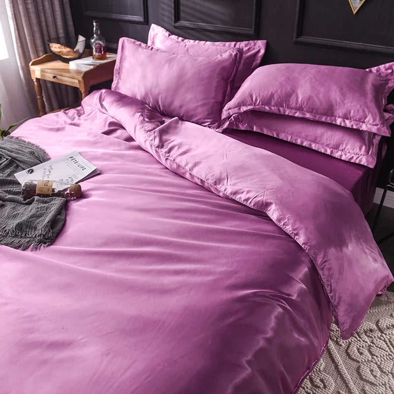Jogo de Cama Cetim de Seda Liso