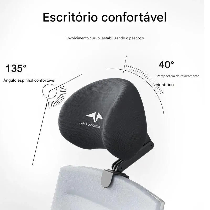Encosto cervical e cabeça ajustavel para cadeira de escritório Ortoluxxe
