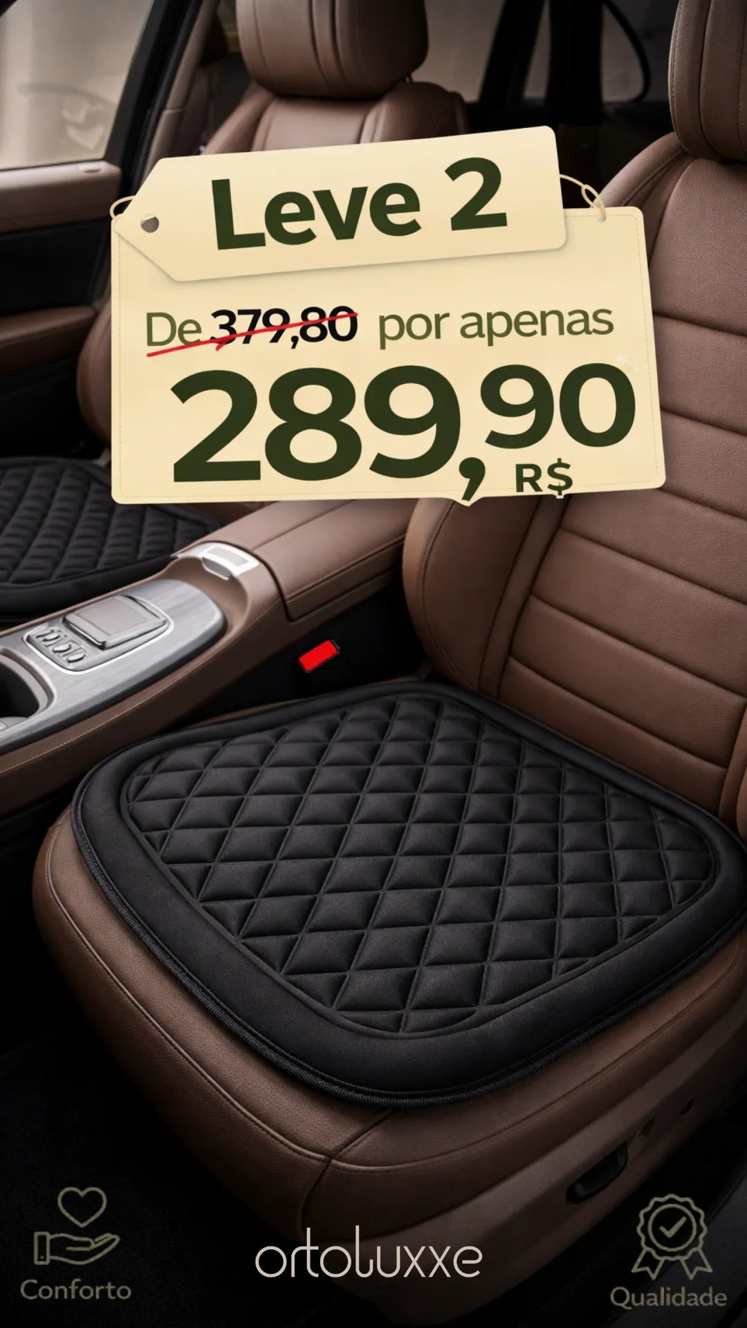 Kit 2 Assentos Ortopédico Universal Lavável  Ortoluxxe