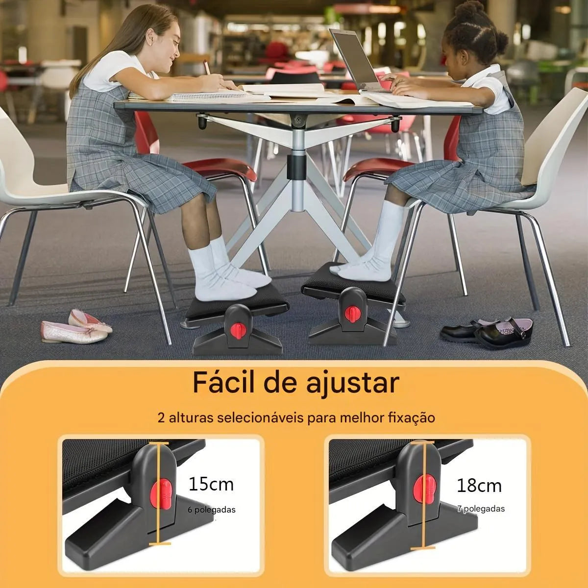 Apoio para os Pés Ergonômico de Escritório com Almofada Removível