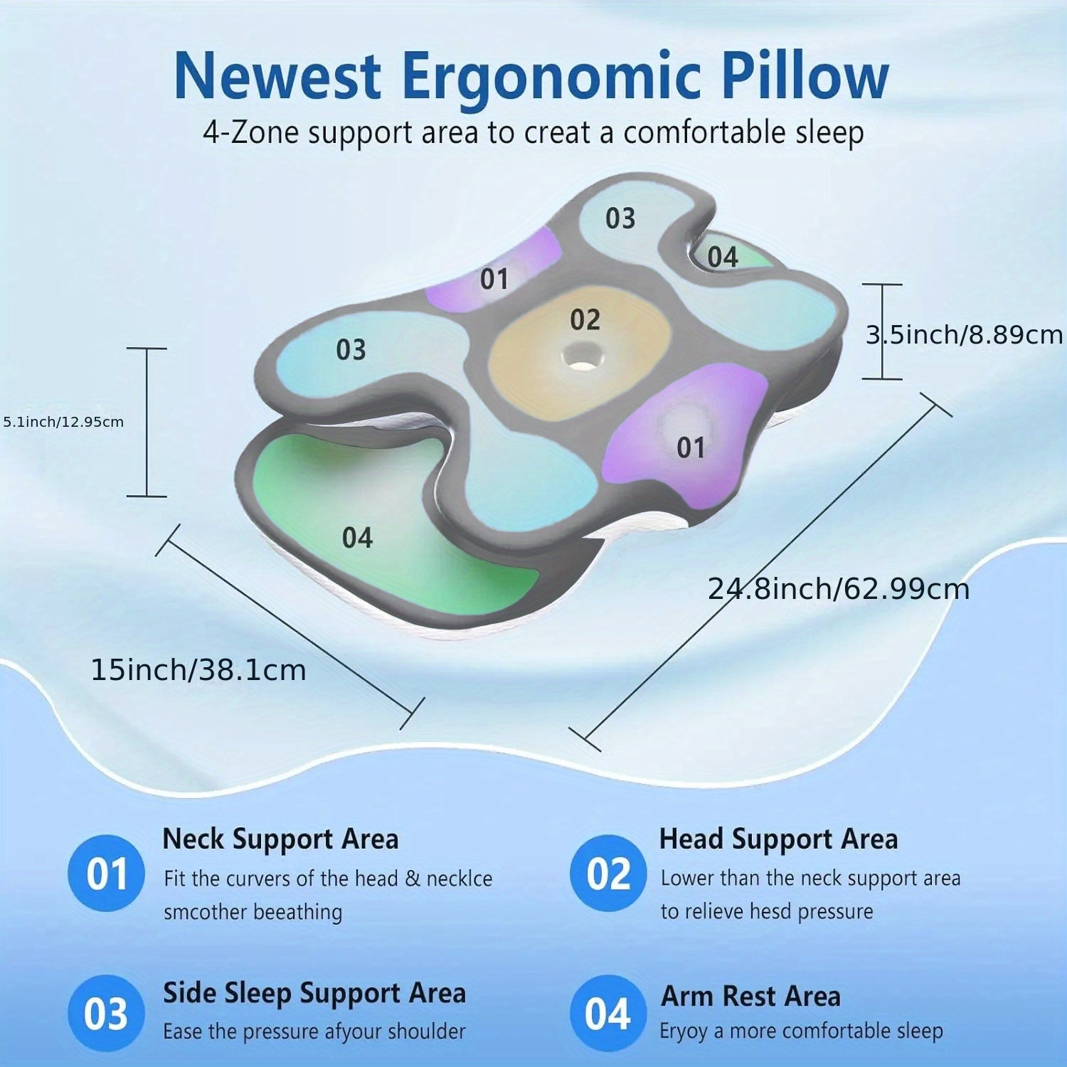 Travesseiro Viscoelástico em Formato de Borboleta Ortoluxxe