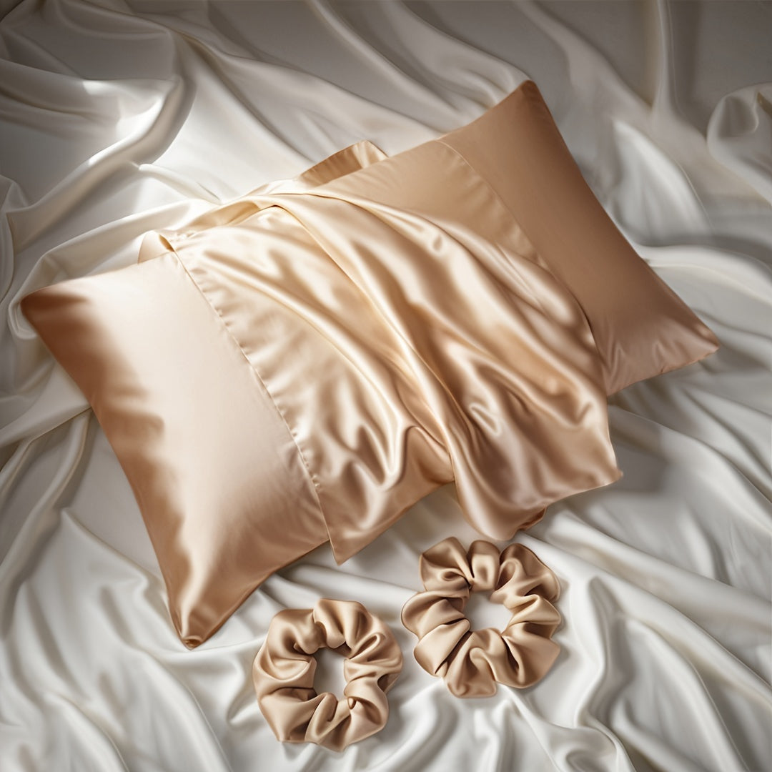 Conjunto Luxuoso de 3 Peças em Material Acetinado para Quarto e Banheiro Ortoluxxe